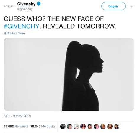 givenchy ariana grande tweet